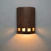 10" Wall Light-Squares Boarder-Open Top ADA Low Profile Half Round-Antique Copper- Indoor-Outdoor - Image 2