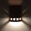 10" Wall Light-Squares Boarder-Open Top ADA Low Profile Half Round-Antique Copper- Indoor-Outdoor - Image 3