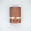 10" Wall Light-Squares Border-Open Top ADA Low Profile Half Round-Copper Band-Antique Copper-Indoor-Outdoor