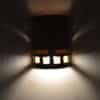 10" Wall Light-Squares Border-Open Top ADA Low Profile Half Round-Copper Band-Antique Copper-Indoor-Outdoor - Image 3