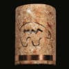 8" Wall Sconce-Spirit Bear w/Bottom Copper Band-Open Top Half Round-Copper Rocky Road-Indoor-Outdoor