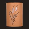 8" Wall Light-Cattails-Open Top Half Round-Brown-Indoor-Outdoor