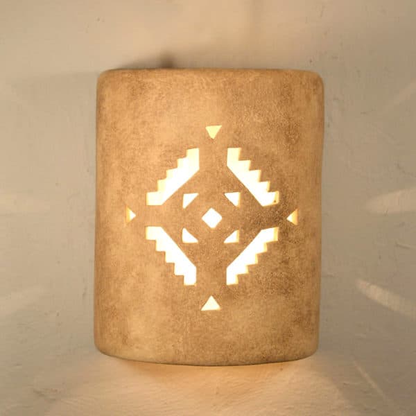 9" Wall Light-Geometric-Open Top Half Round-Parchment-Indoor-Outdoor