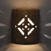 9" Wall Light-Geometric-Open Top Half Round-Parchment-Indoor-Outdoor - Image 2