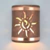 9" Wall Light-Ancient Sun-Open Top Half Round-Antique Copper-Brushed & Sealed Copper Bands-Indoor-Outdoor