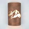 14" Wall Light-Peaks-Open Top Half Round-Antique Copper-Wind Borders-Indoor-Outdoor