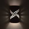 14" Wall Light-Weavings-Open Top Half Round-White-Indoor-Outdoor - Image 3