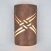 14" Wall Light-Weavings-Open Top Half Round-Antique Copper-Indoor-Outdoor
