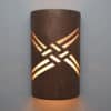 14" Wall Light-Weavings-Open Top Half Round-Antique Copper-Indoor-Outdoor - Image 2