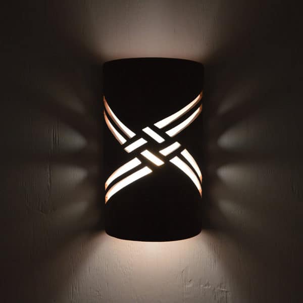 14" Wall Light-Weavings-Open Top Half Round-Antique Copper-Indoor-Outdoor - Image 3