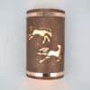 14" Wall Light-Wild Horses-Open Top Half Round-Antique Copper-Copper Bands-Indoor-Outdoor
