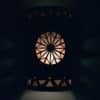 14" Wall Light-Dreamcatcher Copper Cover w/Tribal Drum Border-Open Top Half Round-Raw Turquoise-Silver Mica-Indoor-Outdoor - Image 3