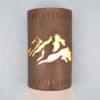 14" Wall Light-Peaks-Closed Top (Dark Sky) Half Round-Antique Copper-Wind Border-Indoor-Outdoor