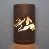 14" Wall Light-Peaks-Closed Top (Dark Sky) Half Round-Antique Copper-Wind Border-Indoor-Outdoor - Image 2