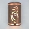 14" Wall Light-Kokopelli-Closed Top (Dark Sky) Half Round-Antique Copper-Raw Copper Bands-Indoor-Outdoor