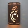 14" Wall Light-Kokopelli-Closed Top (Dark Sky) Half Round-Antique Copper-Raw Copper Bands-Indoor-Outdoor - Image 2