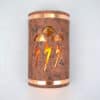 18" Wall Light-Storm Cloud-Closed Top (Dark Sky) Half Round-Copper Brick-Copper Bands-Amber MIca-Indoor-Outdoor