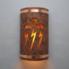 18" Wall Light-Storm Cloud-Closed Top (Dark Sky) Half Round-Copper Brick-Copper Bands-Amber MIca-Indoor-Outdoor - Image 2