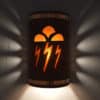18" Wall Light-Storm Cloud-Closed Top (Dark Sky) Half Round-Copper Brick-Copper Bands-Amber MIca-Indoor-Outdoor - Image 3