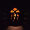 14" Wall Light-Storm Cloud-Closed Top (Dark Sky) Half Round-Copper Brick-Copper Bands-Amber Mica-Indoor-Outdoor - Image 4