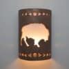 12" Wall Light-Buffalo w/Arrows Border-Open Top Half Round-Antique Bronze-Indoor-Outdoor