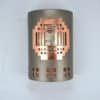 12" Wall Light-Mission Copper Cover Model w/Bottom Windows-Closed Top (Dark Sky) Half Round-Anodized Bronze-Silver Mica lens-Indoor-Outdoor