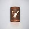 12" Wall Light-Roadrunner w/Rope Border-Open Top Half Round-Antique Copper-Indoor-Outdoor