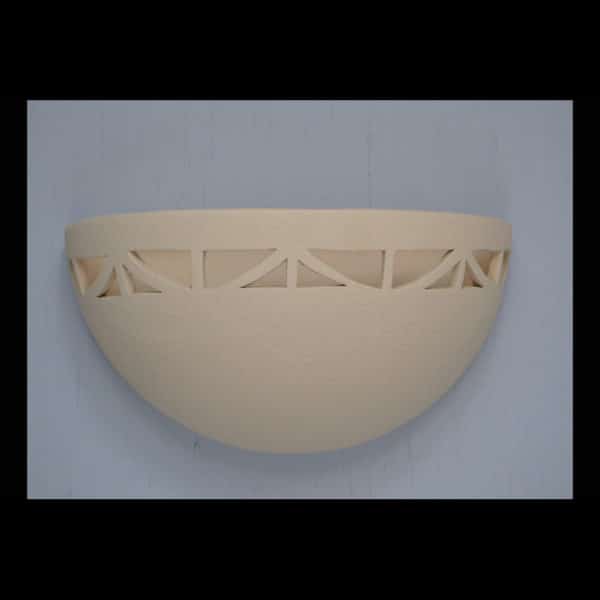 Small Bowl Wall Light-Art Deco Border-Uplight -Antique White-Indoor Only - Image 2