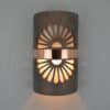 14" Wall Light-Double Fan-Closed Top (Dark Sky) Half Round-Copper Patina-Middle Raw Copper Band-Indoor/Outdoor - Image 2