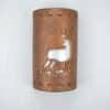 14" Wall Light-Deer w/Deer Tracks Borders-Open Top Half Round-Antique Bronze-Indoor-Outdoor