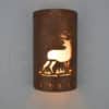14" Wall Light-Deer w/Deer Tracks Borders-Open Top Half Round-Antique Bronze-Indoor-Outdoor - Image 2
