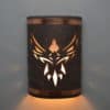 14" Wall Light-Phoenix-ADA Low Profile-Closed Top (Dark Sky) Half Round-Antique Copper-Raw Copper Bands-Indoor-Outdoor - Image 2