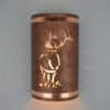14" Wall Light-Center Elk-Open Top Half Round-Antique Copper-Raw Copper Bands-Indoor-Outdoor - Image 2