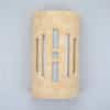 14" Wall Light-Center Window-Open Top Half Round-Tan Tone-Indoor-Outdoor