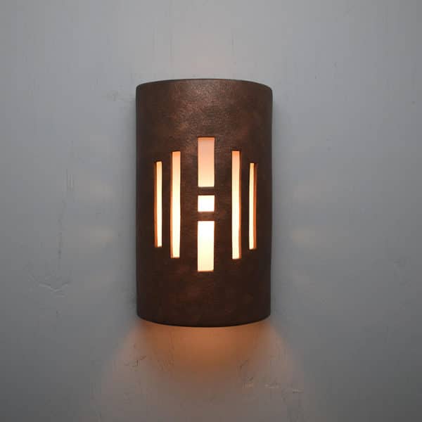 14" Wall Light-Center Windows-Open Top Half Round-Antique Copper-Indoor-Outdoor - Image 3