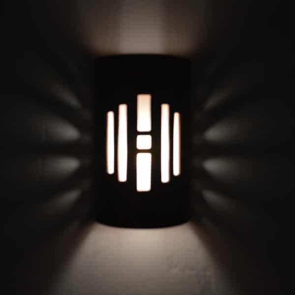 14" Wall Light-Center Windows-Open Top Half Round-Antique Copper-Indoor-Outdoor - Image 4