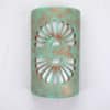14" Wall Light-Double Fan-Open Top Half Round-Raw Turquoise-Indoor-Outdoor