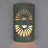 14" Wall Light-Double Fan-Open Top Half Round-Raw Turquoise-Indoor-Outdoor - Image 2