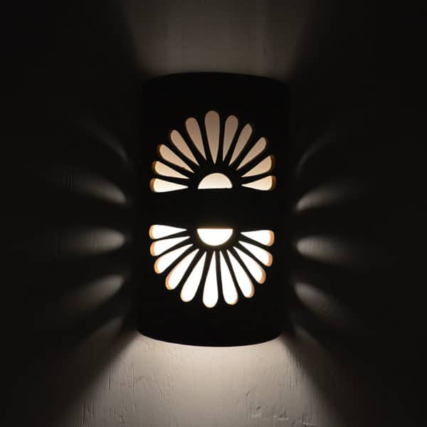 14" Wall Light-Double Fan-Open Top Half Round-Rust Mica-Indoor-Outdoor - Image 3
