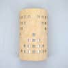 14" Wall Light-Grid-Open Top Half Round-Tan Tone-Indoor-Outdoor