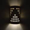 14" Wall Light-Grid-Open Top Half Round-Tan Tone-Indoor-Outdoor - Image 3