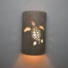 14" Wall Light-Ocean Turtle (Left Facing)-Open Top Half Round-Oak Moss-Indoor-Outdoor - Image 2