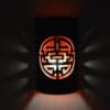 14" Wall Light-Shoji-Open Top Half Round-Black Suede-Asian Red Inside-Indoor-Outdoor - Image 4