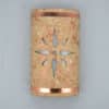 14" Wall Light-Star-Open Top Half Round-Copper Rocky Road-Copper Bands-Indoor-Outdoor
