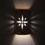 14" Wall Light-Star-Open Top Half Round-Copper Rocky Road-Copper Bands-Indoor-Outdoor - Image 3