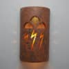 14" Wall Light-Storm Cloud-Open Top Half Round-Copper Brick-Amber Mica lens-Indoor-Outdoor - Image 2