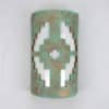 14" Wall Light-Ventana-Open Top Half Round-Raw Turquoise-Indoor-Outdoor