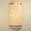 14" Wall Light-Ancient Sun w/Raw Copper Bands-Open Top Half Round-Tan-Indoor-Outdoor