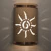 14" Wall Light-Ancient Sun w/Raw Copper Bands-Open Top Half Round-Tan-Indoor-Outdoor - Image 2
