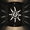14" Wall Light-Ancient Sun w/Raw Copper Bands-Open Top Half Round-Tan-Indoor-Outdoor - Image 3